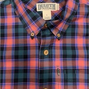 Men’s Duluth Trading Flex Beergarden Relaxed Fit Long Sleeve Large Shirt Reg NEW